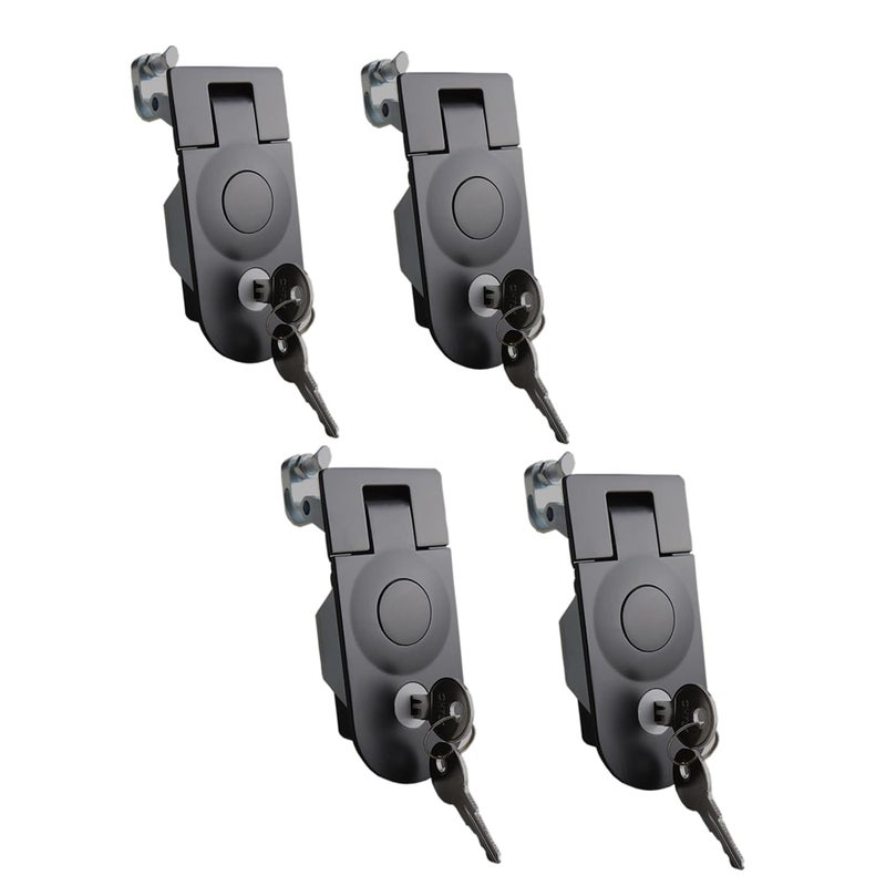 STHang-D Compression Latch,Powder Coated Zinc Alloy Sealed Adjustable Lever Hand Operated Compression Latchs Key Locking for Car Boat RV Door Cabinet Latch Lock,Black (4) - Image 1